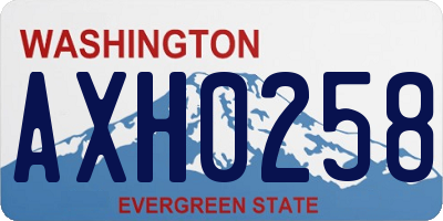 WA license plate AXH0258