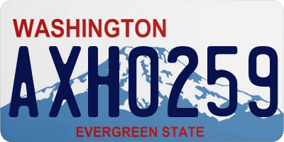 WA license plate AXH0259