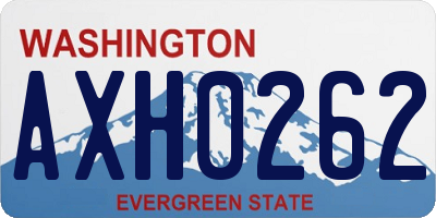 WA license plate AXH0262