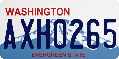 WA license plate AXH0265