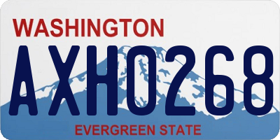 WA license plate AXH0268