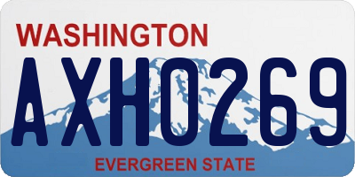 WA license plate AXH0269