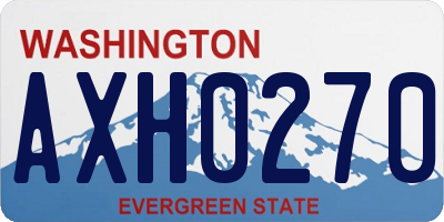 WA license plate AXH0270