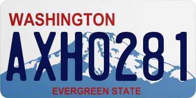 WA license plate AXH0281
