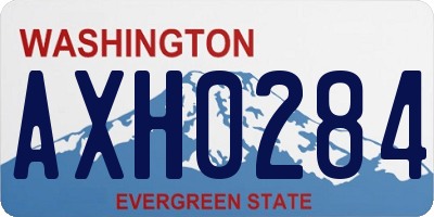 WA license plate AXH0284