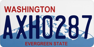 WA license plate AXH0287