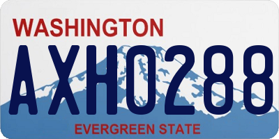 WA license plate AXH0288