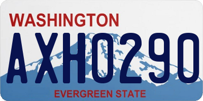 WA license plate AXH0290