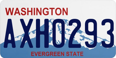 WA license plate AXH0293