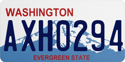 WA license plate AXH0294