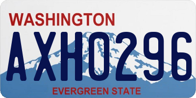 WA license plate AXH0296