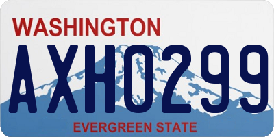 WA license plate AXH0299