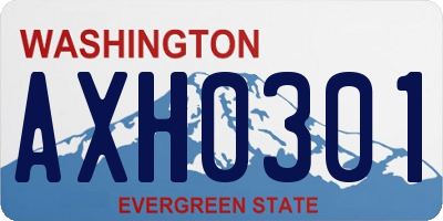 WA license plate AXH0301