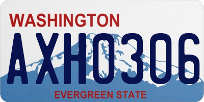 WA license plate AXH0306