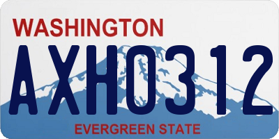 WA license plate AXH0312