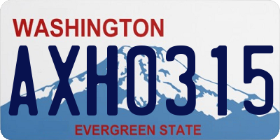 WA license plate AXH0315