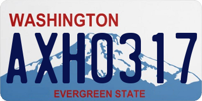 WA license plate AXH0317