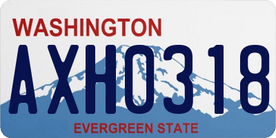 WA license plate AXH0318