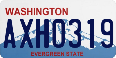 WA license plate AXH0319