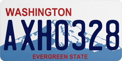 WA license plate AXH0328