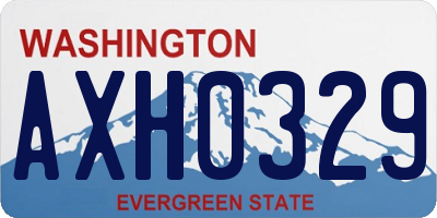 WA license plate AXH0329
