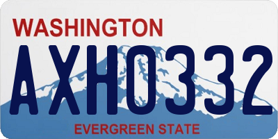 WA license plate AXH0332