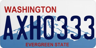 WA license plate AXH0333
