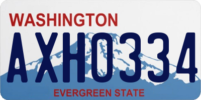 WA license plate AXH0334