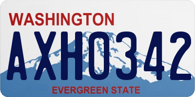 WA license plate AXH0342