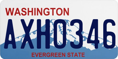 WA license plate AXH0346