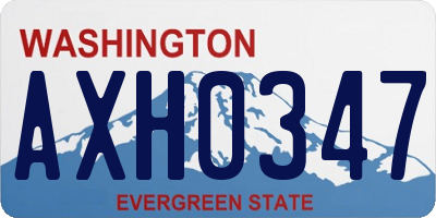 WA license plate AXH0347