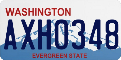 WA license plate AXH0348