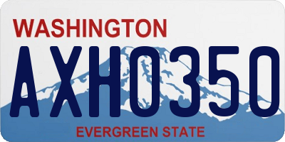 WA license plate AXH0350