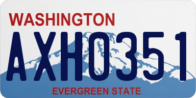 WA license plate AXH0351