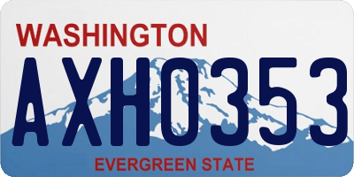 WA license plate AXH0353