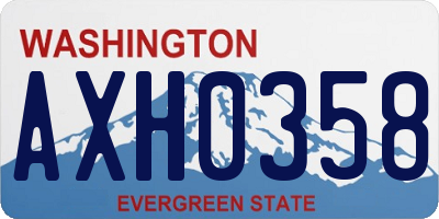 WA license plate AXH0358