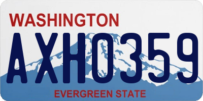 WA license plate AXH0359