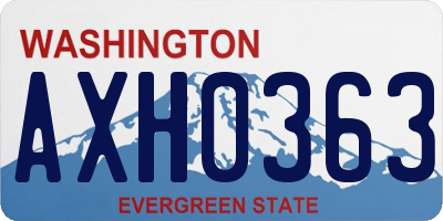 WA license plate AXH0363