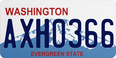 WA license plate AXH0366