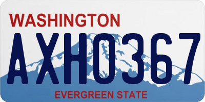 WA license plate AXH0367