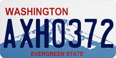 WA license plate AXH0372