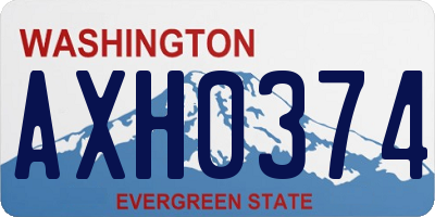 WA license plate AXH0374