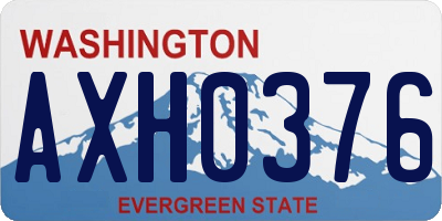 WA license plate AXH0376