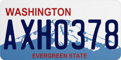 WA license plate AXH0378