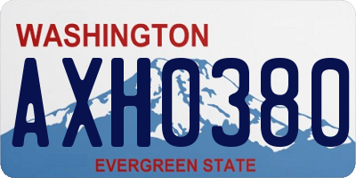 WA license plate AXH0380