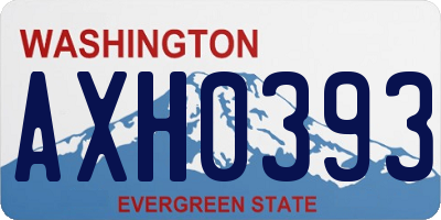 WA license plate AXH0393