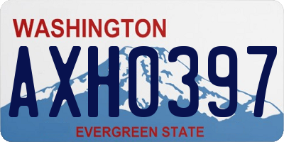 WA license plate AXH0397