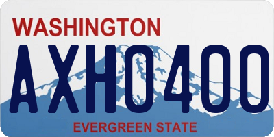 WA license plate AXH0400