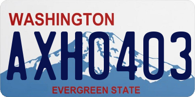 WA license plate AXH0403