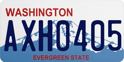 WA license plate AXH0405